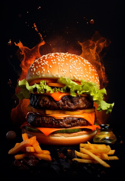 afbeelding van een complete superburger