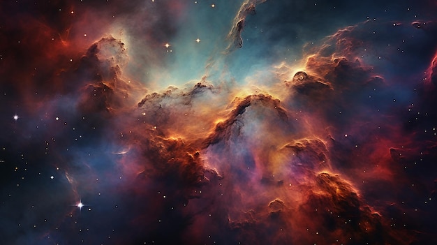 Afbeelding van een nevel met sterrenstelsels in de diepe ruimte Universele achtergrond