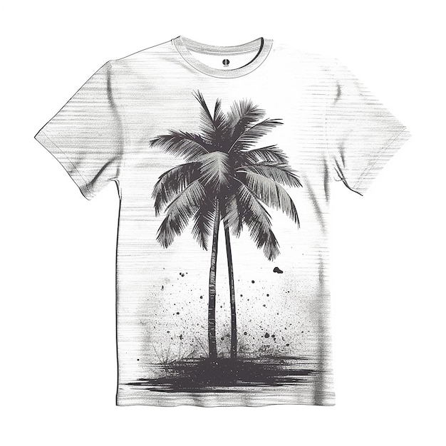Afbeelding van een palmboom gebaseerd op zomertijd zwart-wit AI gegenereerd beeld