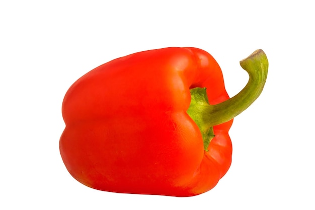 afbeelding van een rode paprika op een witte achtergrond