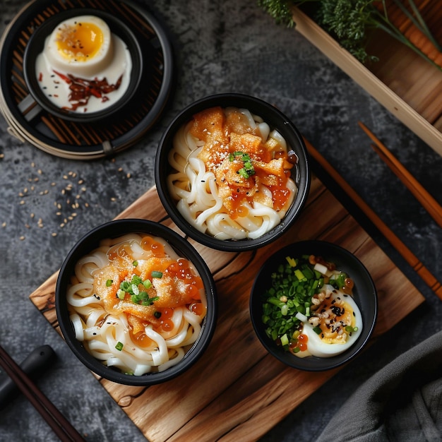 Foto afbeelding van japans eten dat udon en goed toepassen voor boek menu