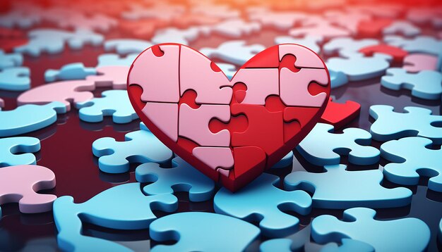 Afbeelding van puzzelstukken die een hart vormen