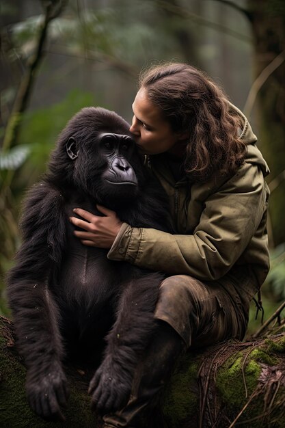 Photo the affection of gorilla