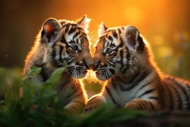 Affection tiger baby Portrait