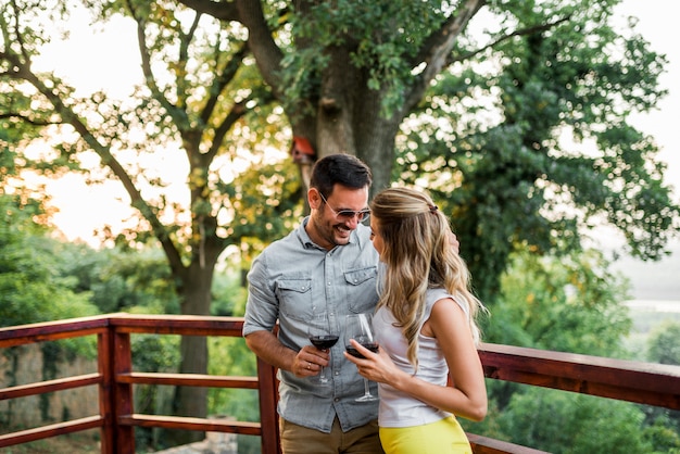 Affectionate couple on a vacation.