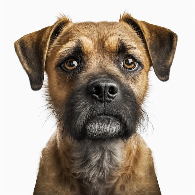 Affen Border Terrier Dog looking at camera Photo Studio Generative AI