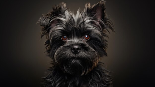 Порода собак Affenpinscher с черным цветом, сгенерированная искусственным интеллектом