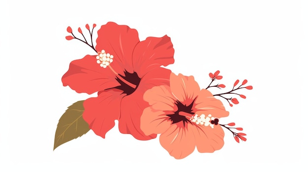 Affirmatiekaart met Hibiscus Bloem Illustratie Generatieve AI