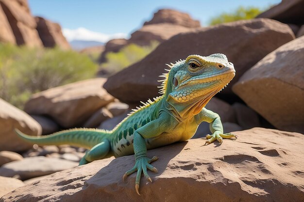 Affirmation Card Curious Lizard Basking on Warm Rock Generative AI