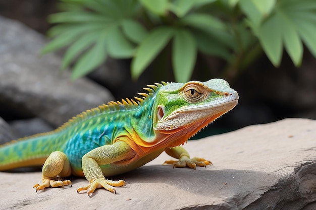 Affirmation Card Curious Lizard Basking on Warm Rock Generative AI