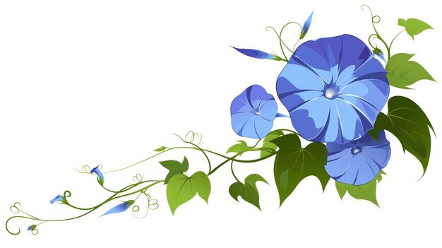 Photo affirmation card of morning glory flower illustration generative ai