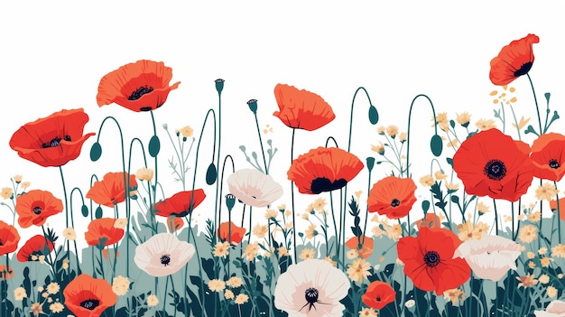 Affirmation Card Poppies Field Aesthetic Illustration Generative AI