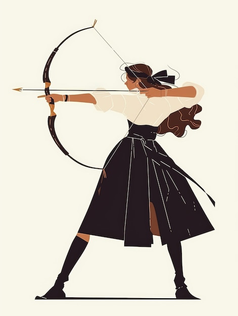 Affirmation Card with Archery Illustration Generative AI