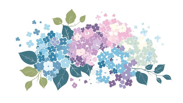 Photo affirmation card with hydrangea bouquet illustration generative ai