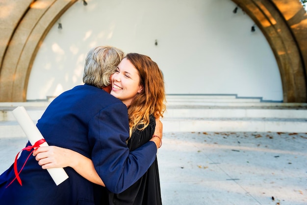 Afgestudeerd bij diploma-uitreiking