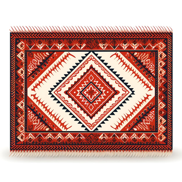 Afghaanse Khal Mohammadi Rug Rood Geometrisch Patroon Diagonaal Auto Brokaat Motieven Decoratieve Kunst Frame