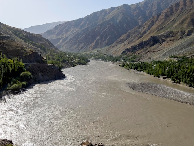 Afghan villages on the Panj River