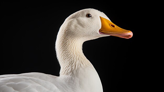 검은색 배경에 고립된 Aflac Duck 프로파일