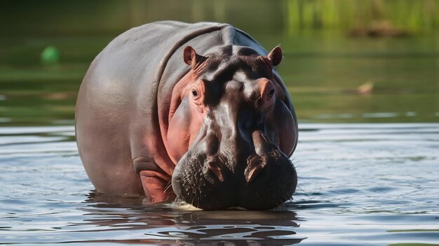 Foto africano ippopotamo anfibio