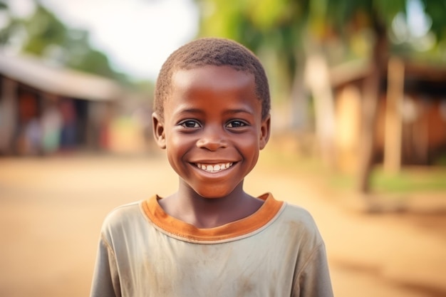 a africa kid boy smile at camera