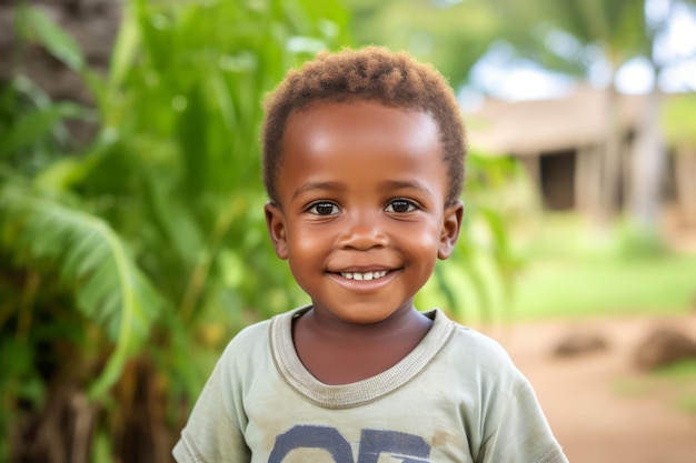 A africa kid boy smile at camera