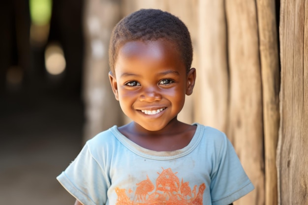 a africa kid boy smile at camera