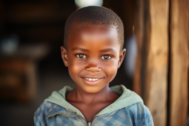 a africa kid boy smile at camera