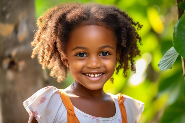 a africa kid girl smile at camera