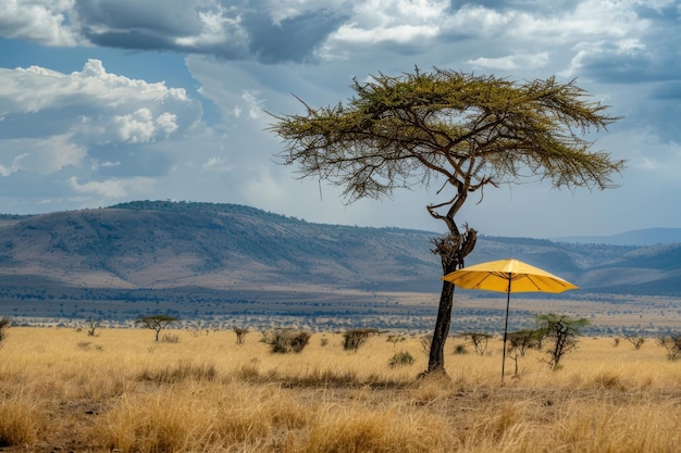 Фото Африканский ландшафт танзания акаций в национальном парке серенгети