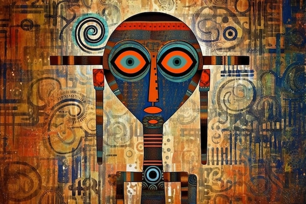 African abstraction artistic drawing Ai generated