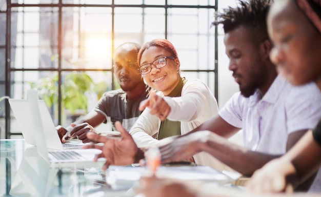 African american businessman in meeting