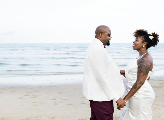 African American couple's wedding day