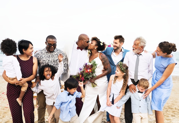 African American couple's wedding day