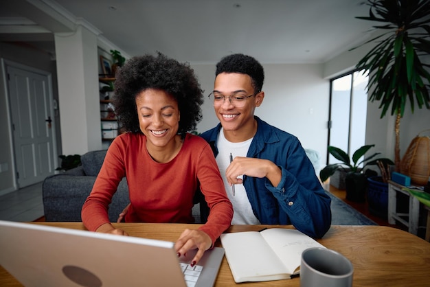 african american couple working together