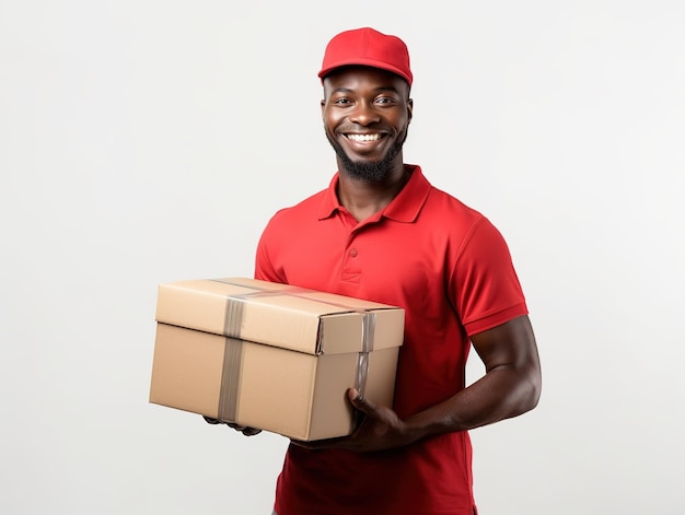 African American delivery man for mock up