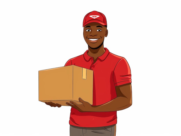 African American delivery man for mock up