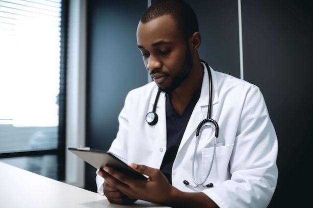 African american doctor Office medicine care Generate Ai