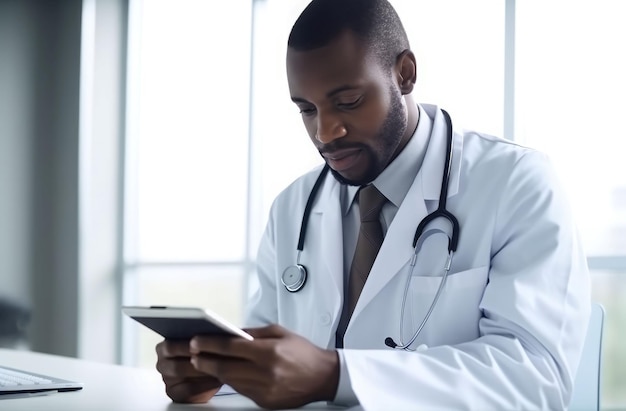 African american doctor Office medicine care Generate Ai