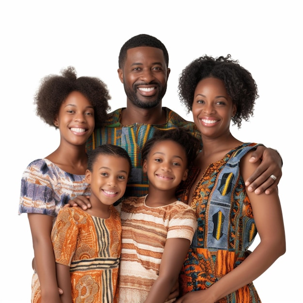 투명한 배경이 높은 아프리카계 미국인 가족