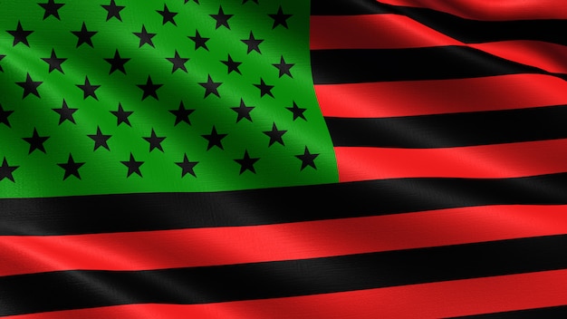 African-American Flag, Waving Fabric Texture