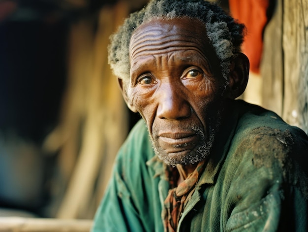 African american man from the early 1900s colored old photo