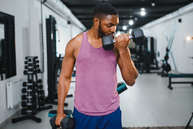 African american man in the gym