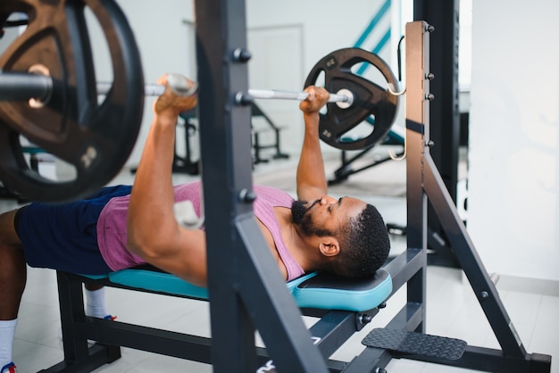 African american man in the gym