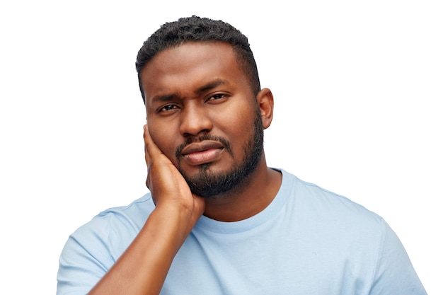 african american man suffering from toothache