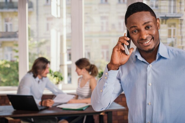 African american man waiting for job interview