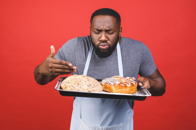 African American man wearing apron