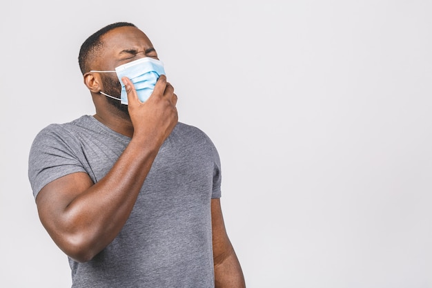 African American man wearing a protective mask