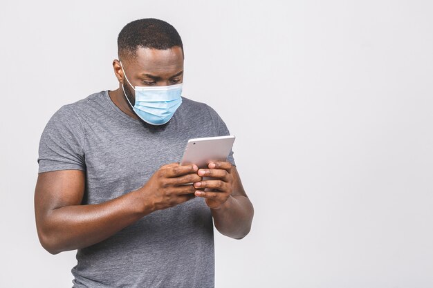 African American man wearing a protective mask