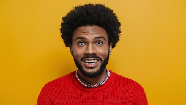 African american man wearing red sweater