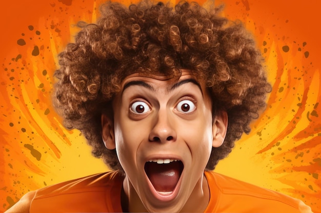 Photo african american man with afro making a shocked face